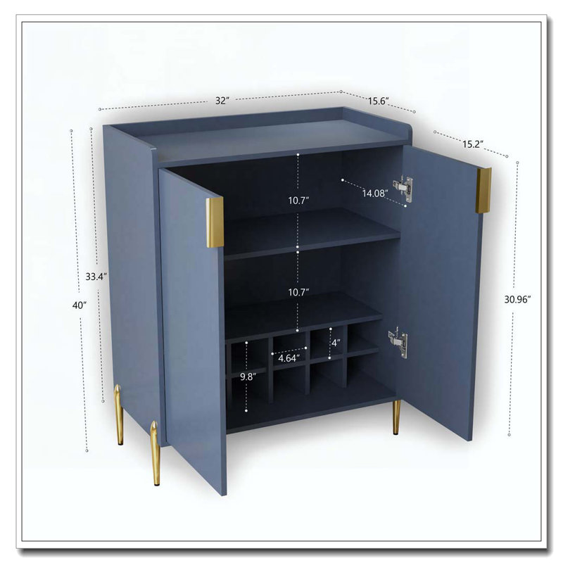 Armoire en bois 2 portes, Bleu