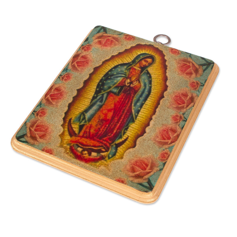  Plaque en bois découpée à la main Notre-Dame des Roses