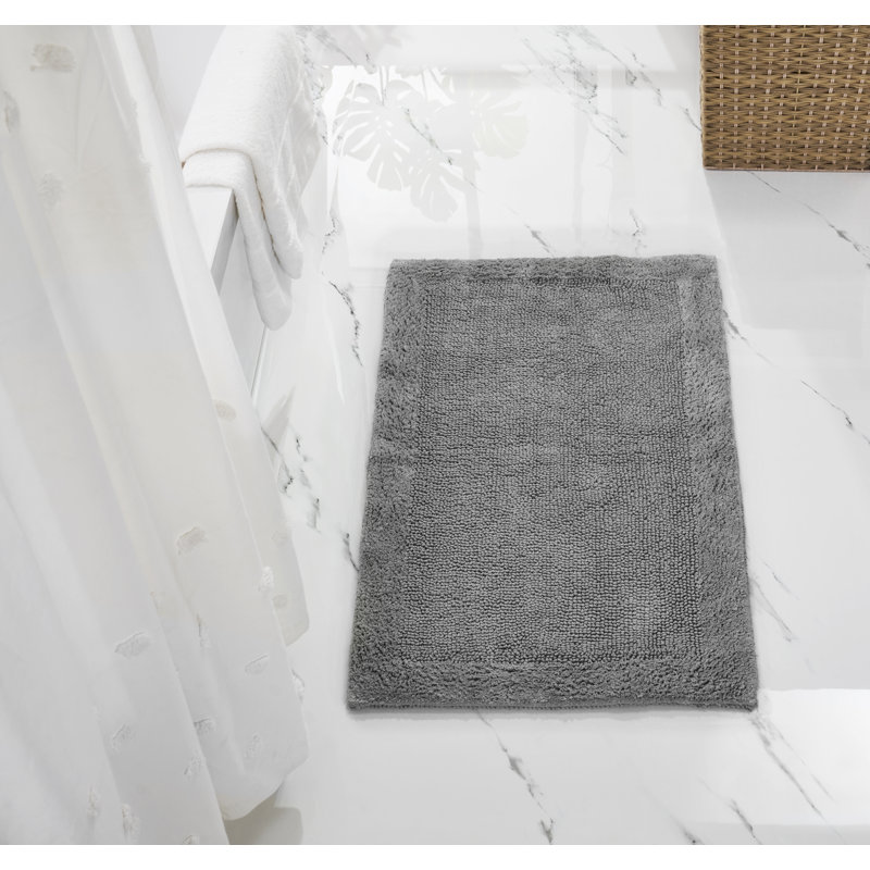 Tapis pour salle de bain réversible 100% coton touffeté à la main de qualité supérieure Jasmyne, Rectangle 24 po x 40 po