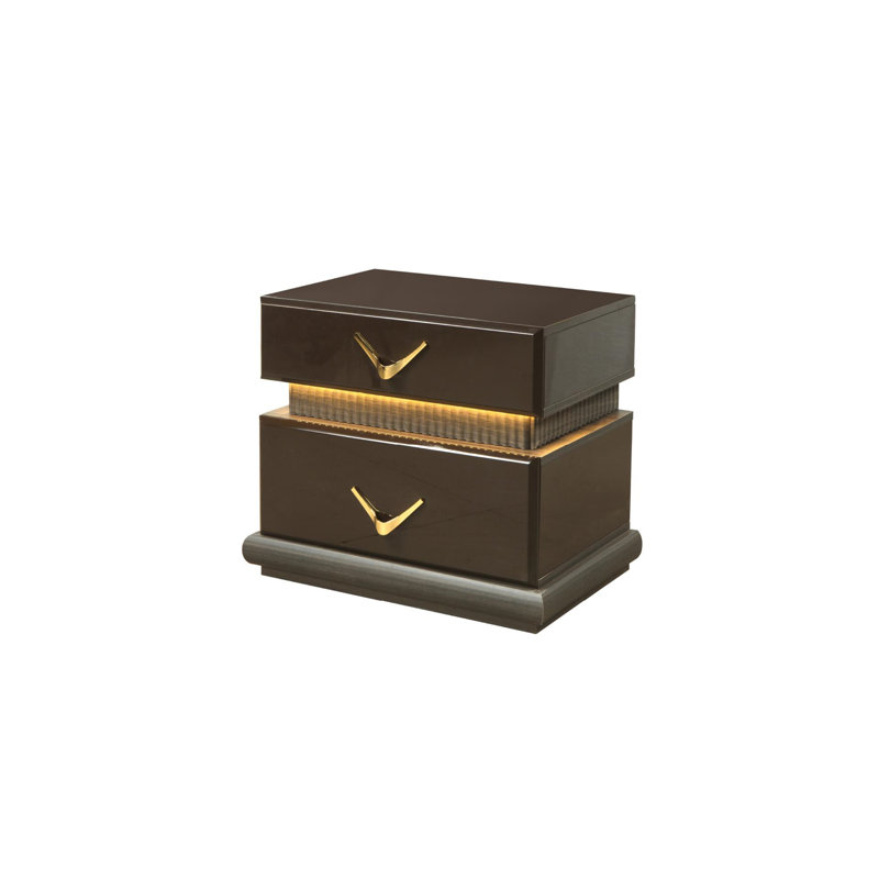 Table de chevet 2 tiroirs de style moderne en bois
