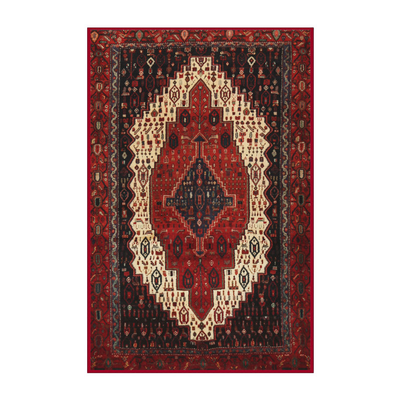 Tapis oriental rouge / ivoire, Rectangle 3 pi x 5 pi