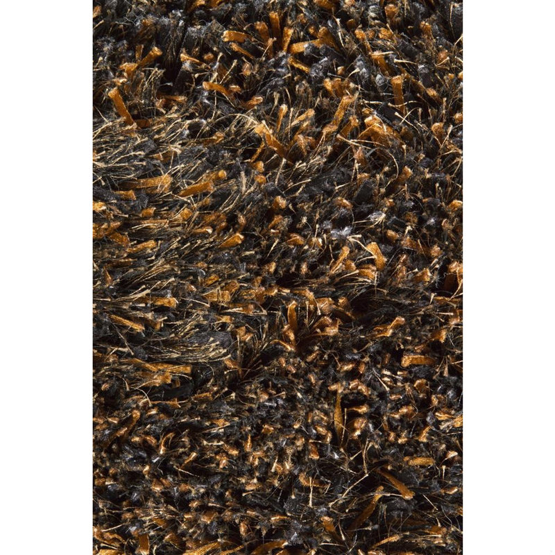 Raminez Authentic Hand-Woven Handmade High Pile Modern Mixed Texture Low-Shed Black & Brown Shag Polyester Area Rug