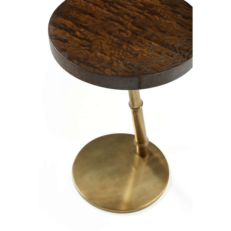 Kesden End Table, Pyramid Brown Top/Satin Brass Base