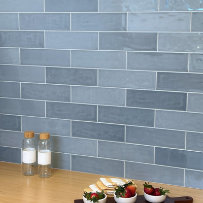 Bedouin 3.5" x 12" Blue Gloss Ceramic Subway Tile