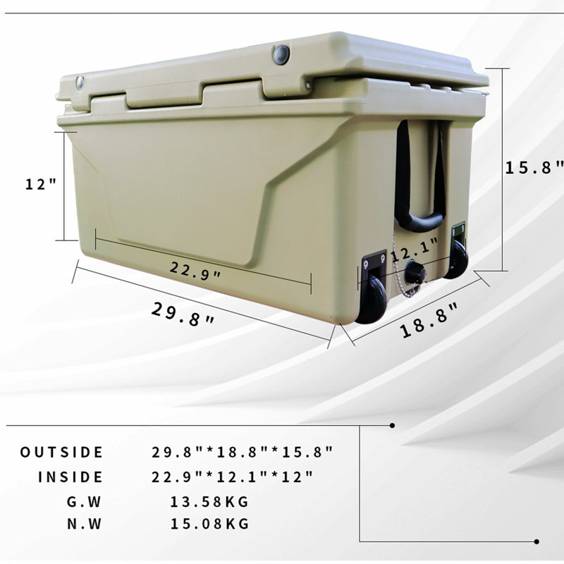 Glacière de camping MaMa 65 Quarts, blanc, Kaki