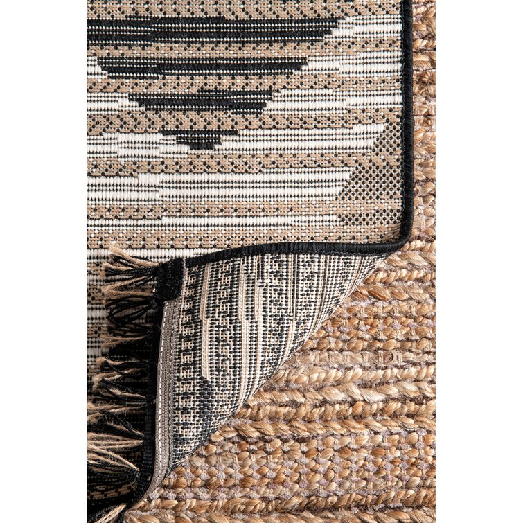 Mortimer Southwestern Charcoal Indoor/Outdoor Area Rug AllModern Rug Size: Rectangle 5'3 x 7'7