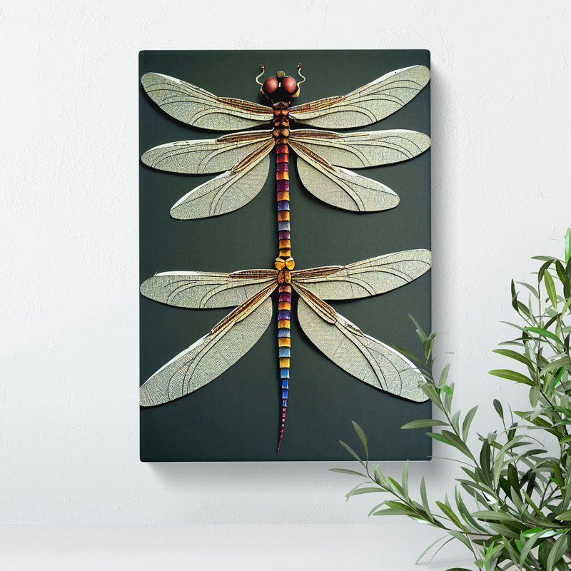 Opulent Dragonflies - Wrapped Canvas, 50cm H x 35cm W x 3cm D