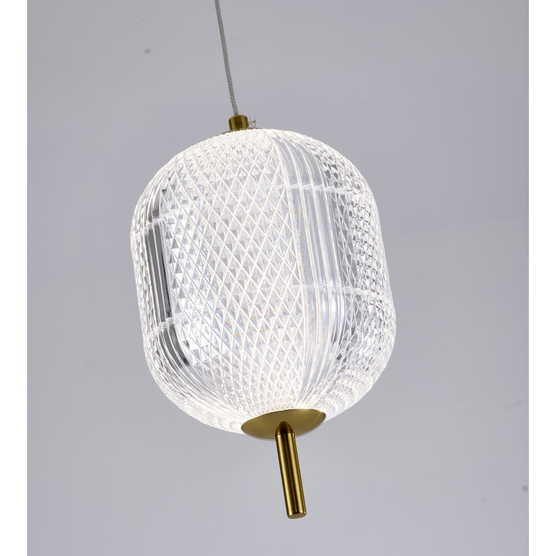 Luminaire suspendu transitionnel en verre 1 lumière DEL 