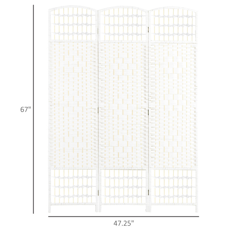 Cloison en bois massif Alaudin, 3, H 67 po x l 47,25 po x P 0,5 po, Blanc
