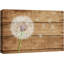 Pissenlit sur fond de bois brun, reproduction d'art sur toile tendue-56335111