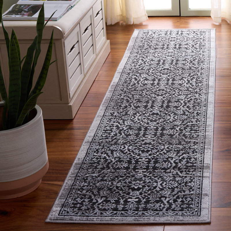 Derlin Performance Geometric Rug, Runner 2' x 8'