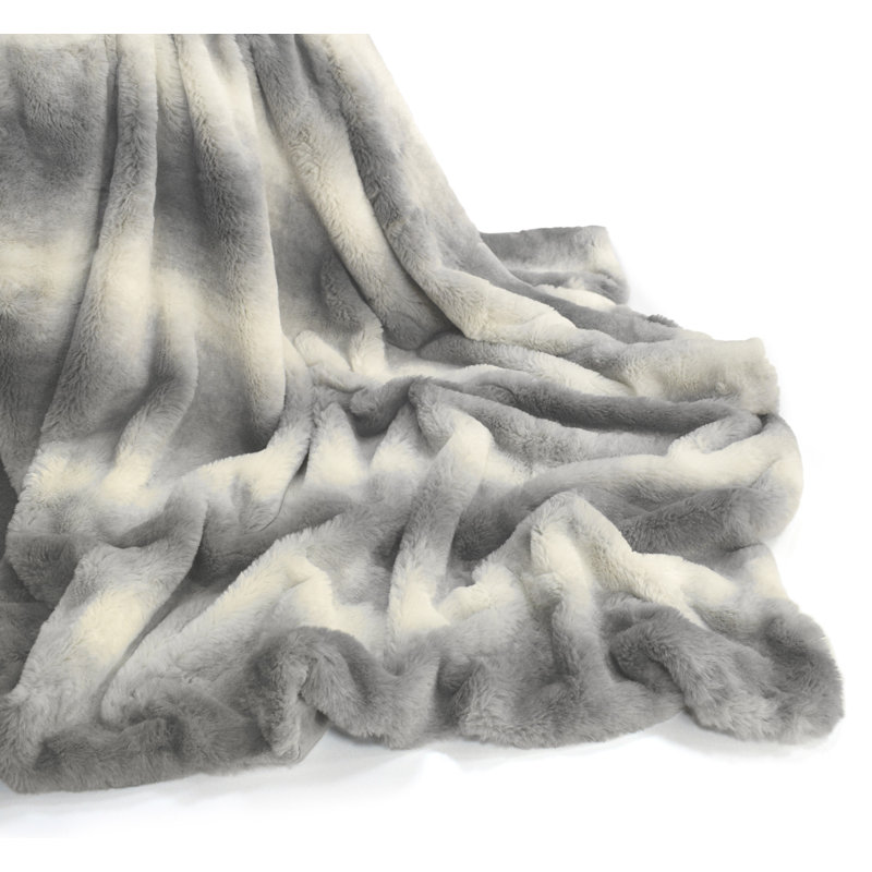 Bulmer Super Soft Faux Animal Touch Snug Blanket Throw, Grey
