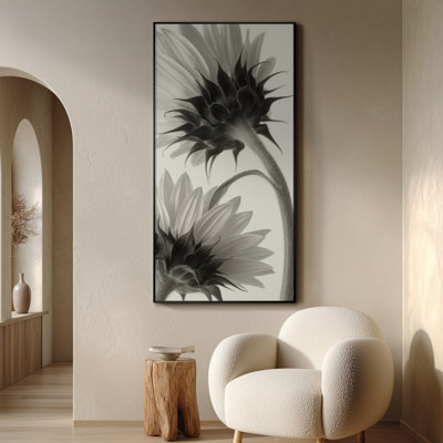 Très grande reproduction d'art sur toile - Fleurs, botanique, œuvre d'art, décoration pour le salon ou la chambre à coucher - «Assemblage requis du cadre (cadre non fini)»