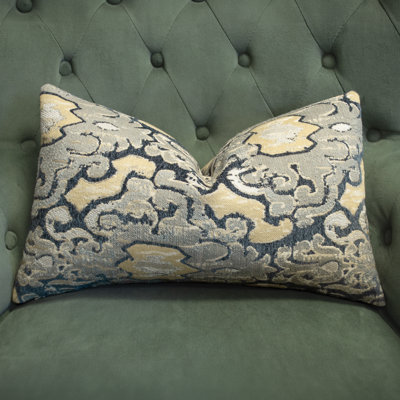 Thomas Collection® Navy Gray Yellow Cream Single Sided Accent Pillow