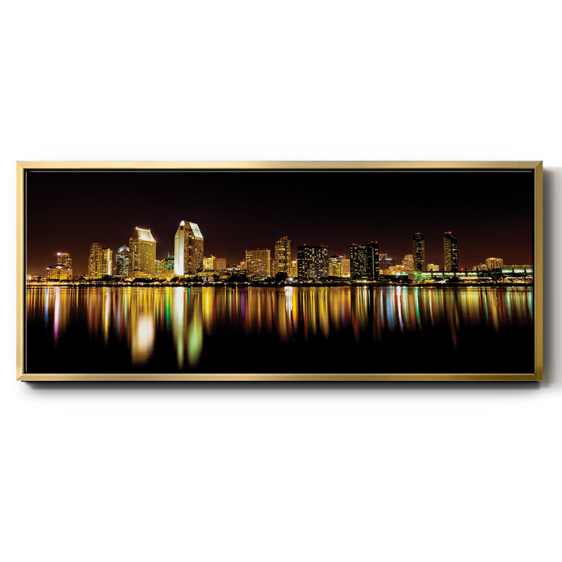 San Diego Skyline - toile encadrée, H 20 po x l 50 po
