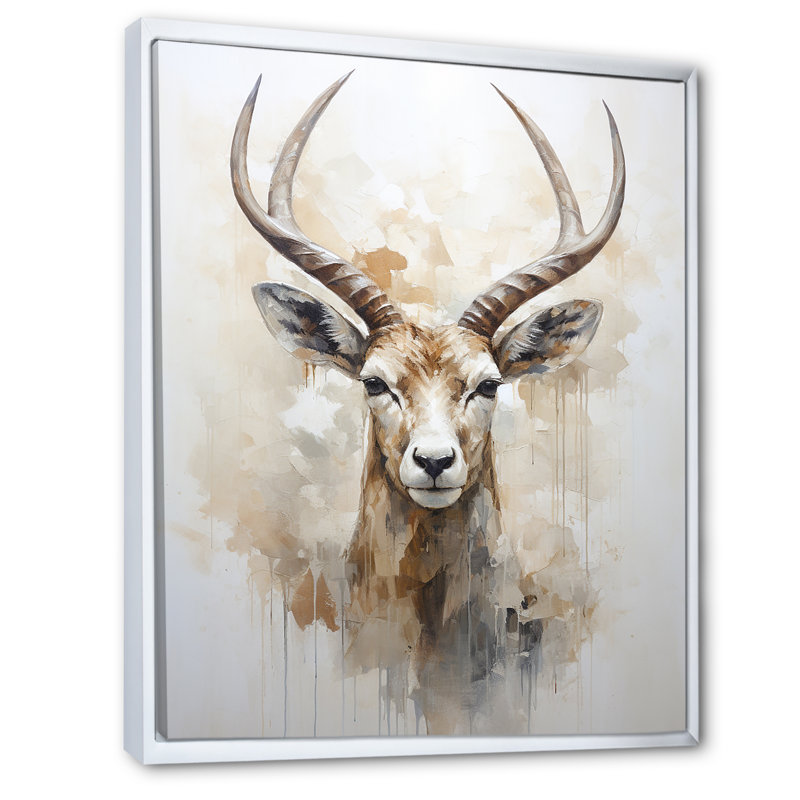 Minimalisme antilope Ibex I, H 32 po x l 24 po x P 1 po, Cadre flottant blanc