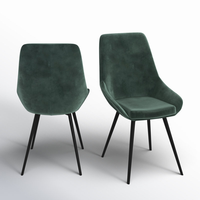 Chaise d'appoint rembourrée en velours Veronica, Vert