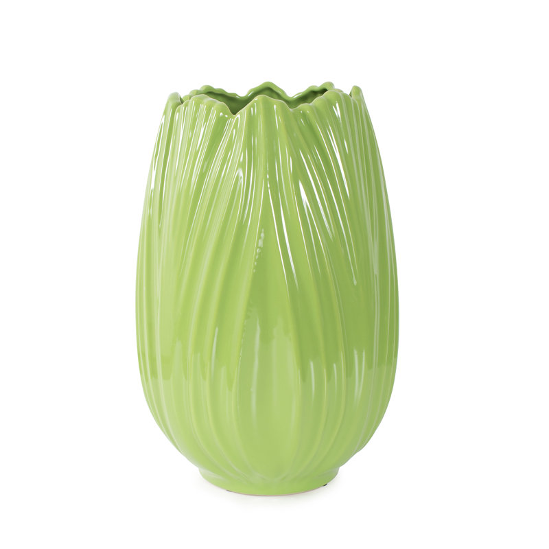 Vase de table en céramique Hedaya, H 12,6 po x l 8,5 po x P 8,5 po