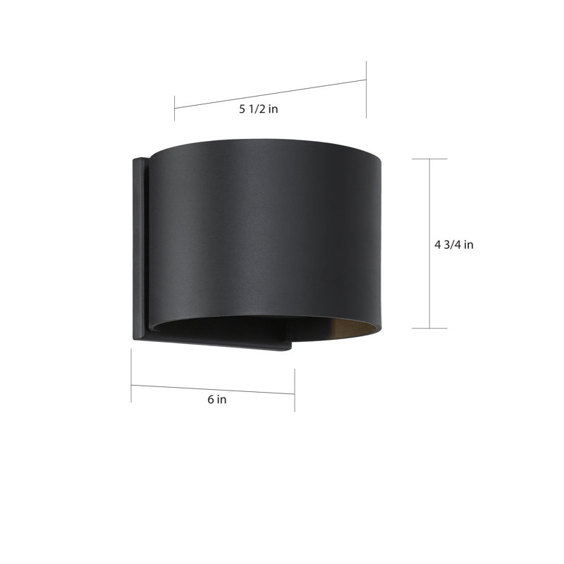 Lightgate Sleek Black LED Dimmable Wall Sconce