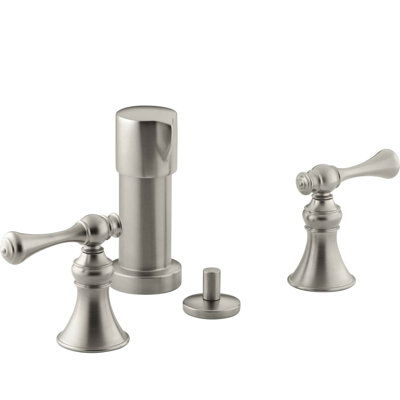 Robinet de bidet à jet vertical avec poignées leviers traditionnelles Revival
