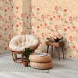 Julie Feels Home Collection Glitter/Shimmer Large Petunia Flowers Wallpaper Roll
