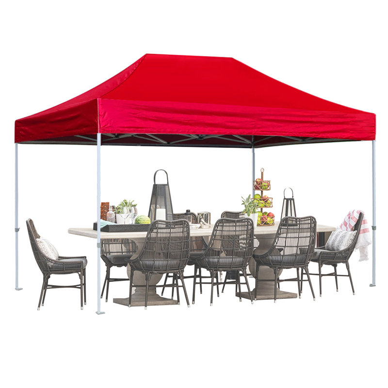 Amaziyah 96'' W x 96'' D Steel Pop-Up Canopy, Red, 8ft x 12ft