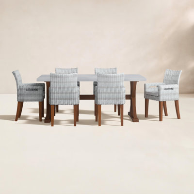 Fleur 74" Eucalyptus Patio Dining Set