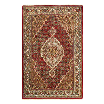 Tapis véritable en soie et laine 4 pi x 6 pi Gresham