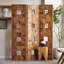 3 Panels Brown Solid + Manufactured Wood Folding Room Divider-974532924