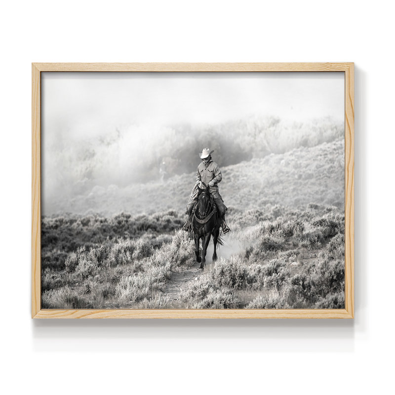 Cowboy -Framed Print - Restickable, Naturel, H 11 po x l 14 po