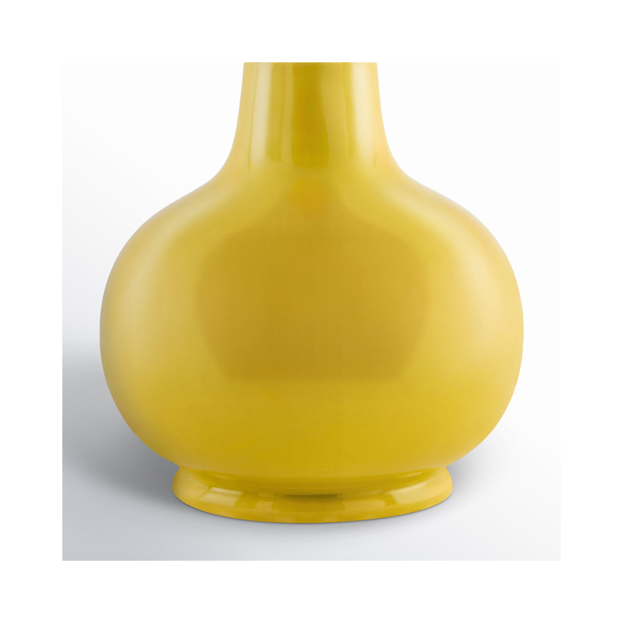 Momsen Scallop Shade Lamp, Yellow, 13"" H x 8"" W x 8"" D, White Twill