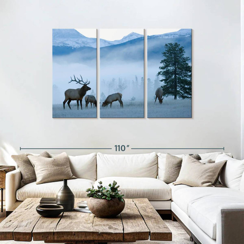 Brampt Misty Morning Elks, 48" H x 74" W