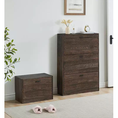 Solid Wood Flip - Down Shoe Storage Bench