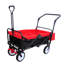 Chariot de jardin pliant portatif - Chariot extérieur avec frein de secours à roue avant et capacité de charge de 150 livres (rotation du porte-gobelet pliable noir + rouge)