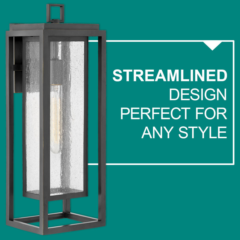 Republic Black 1 - Bulb Outdoor Wall Lantern, Oil Rubbed Bronze, 16" H x 7" W x 7 D