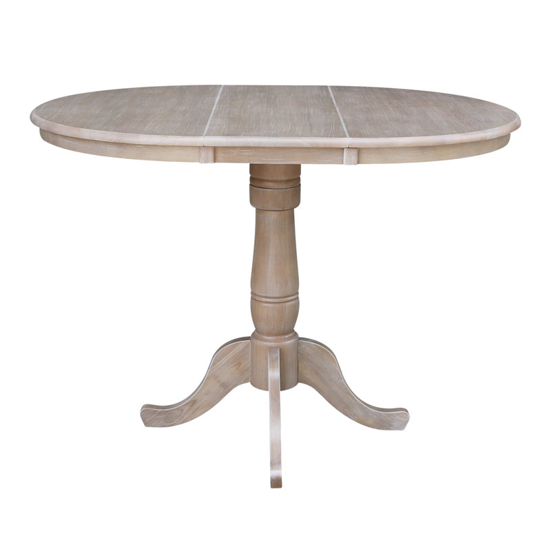 Fabian Counter Height Solid Wood Dining Table, Washed Gray Taupe/Washed Gray Taupe