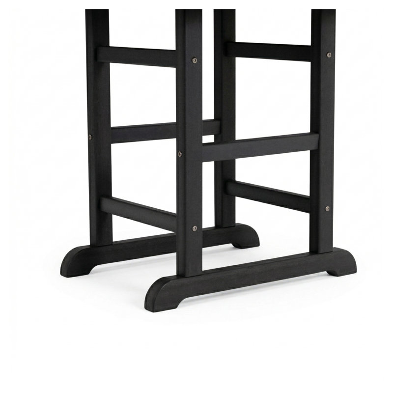 Table de salle à manger pliante carrée en PEHD noir, table d'appoint d'extérieur résistante aux intempéries