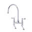 Georgian Era Bridge Kitchen Faucet with Curved Deck Unions-81910772