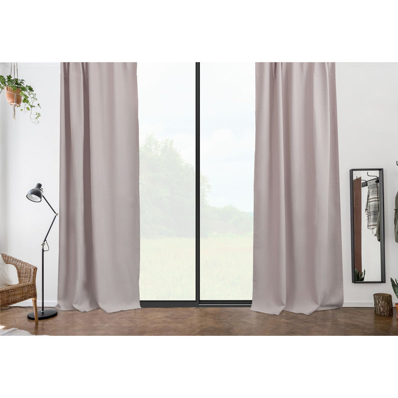 Room Darkening Single Curtain Panel, 260cm W x 265cm H, Beige