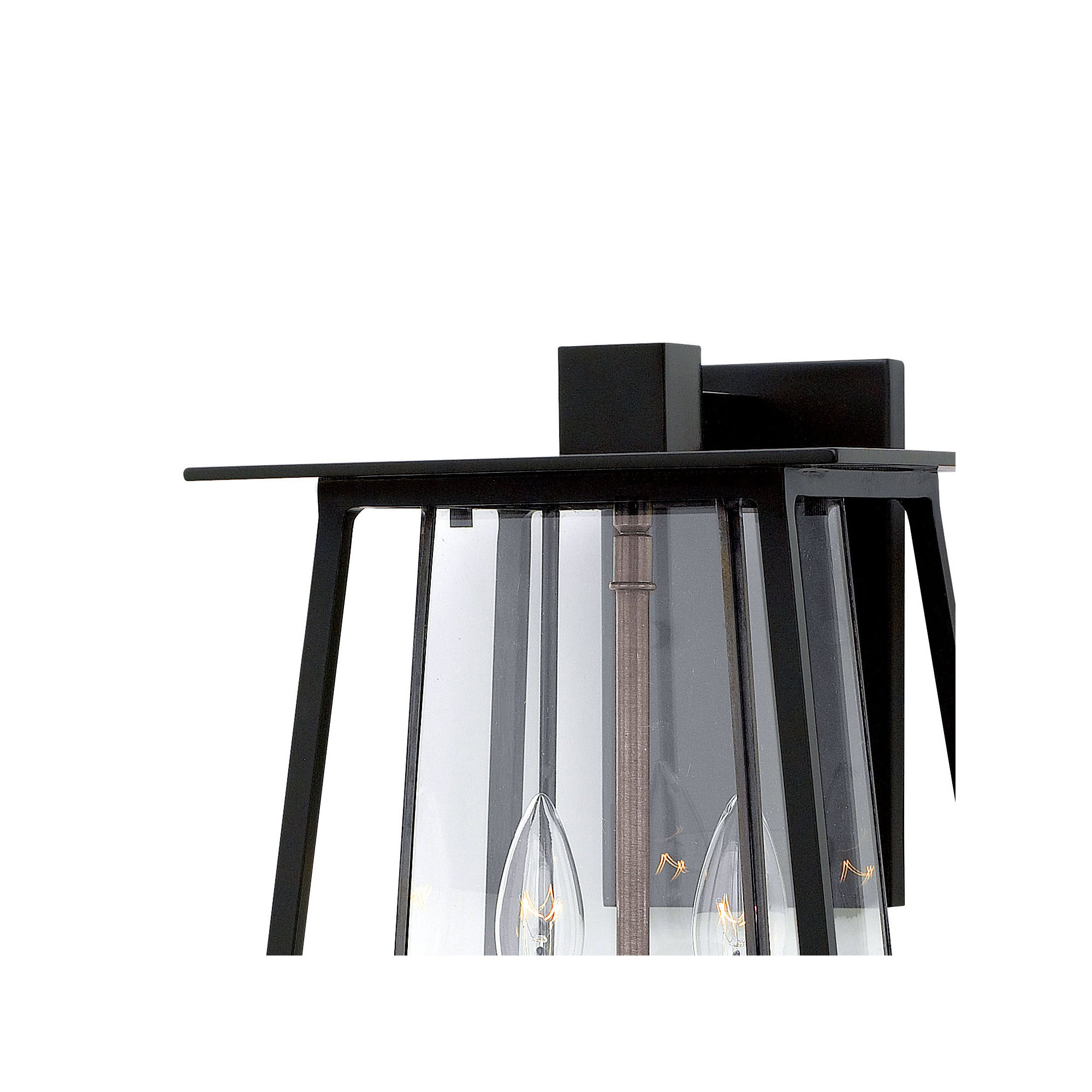 2 Light Bell Outdoor Wall Light, Incandescent, Black/Brown