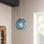 Luminaire suspendu en verre martelé bleu Mackey Azura