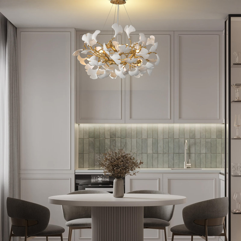 10- Light 32'' Ginkgo Chandelier