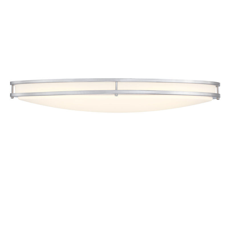 Hanz Selectable LED 2700K, 3000K,3500K, 4000K, 5000K Flush Mount Ceiling Light, Brushed Nickel, 4.69"H x 33"W x 18"D