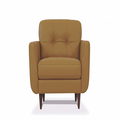 Camel Leather Accent Chair