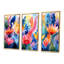 Ensemble de salon art floral orange, aquariums bleus et rêves floraux I-756941873-756941875