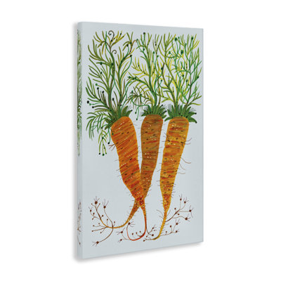 Whimsical Garden Carrots Canvas, design by Kay Widdowson