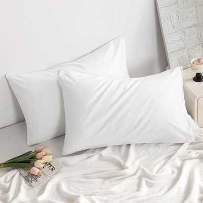 Taies d'oreiller en coton doux et respirant avec fermeture à enveloppe, housses de coussins de chambre à coucher confortables toutes saisons, paquet de 2
