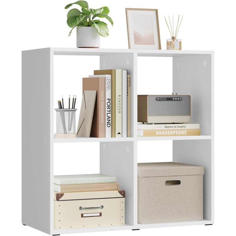 60cm W Cube Bookcase, (2 Shelves) 60cmH x 60cmW x 29cmD, White