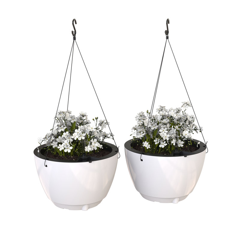 Pot à fleurs suspendu Wetumka, Blanc, 2
