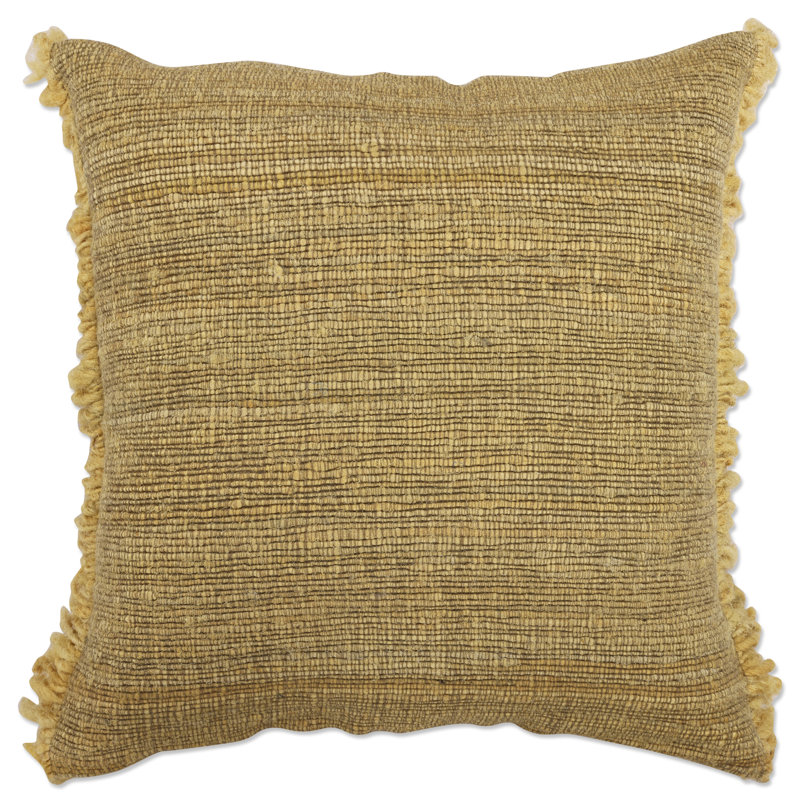 Housse et insert de coussin carré 100% coton , Jaune